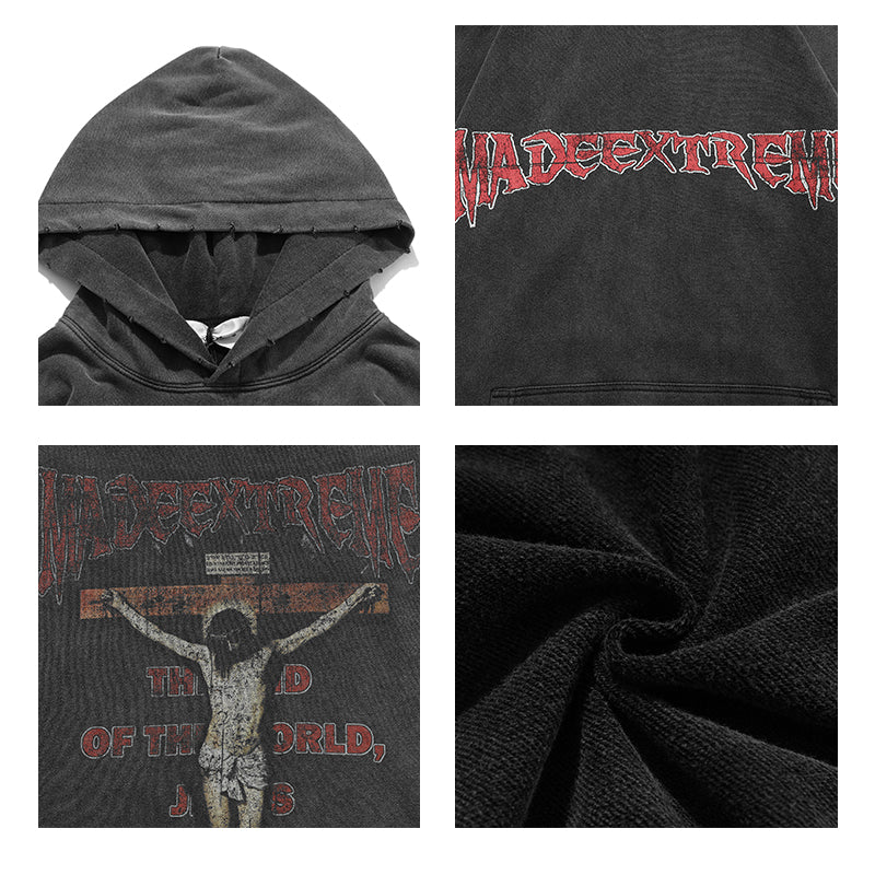 Washed Distressed hoodie